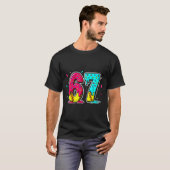 Ice Cream Dripng Softball Drip Funny 6 7 Six Seven T-shirt (Voorkant volledig)