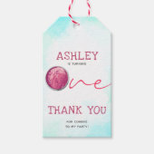 Ice Cream Eerste Verjaardag Dank u Cadeaulabel (Voorkant)