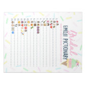 Ice Cream Emoji Pictionary Vrijgezellenfeest Game  Notitieblok (Voorkant)