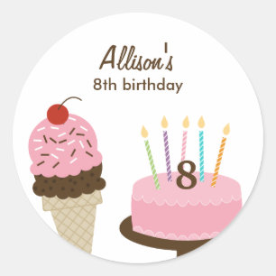 Ice Cream en Cake Favor Sticker of Envelope Seal
