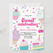 Ice Cream en Cake Sweet Viering Verjaardag Kaart (Voorkant)