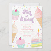 Ice Cream en Cake Ten is lief 10e verjaardag Kaart (Voorkant)