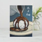 Ice Cream en chocolade: partijuitnodiging: Kunst Kaart (Staand voorkant)