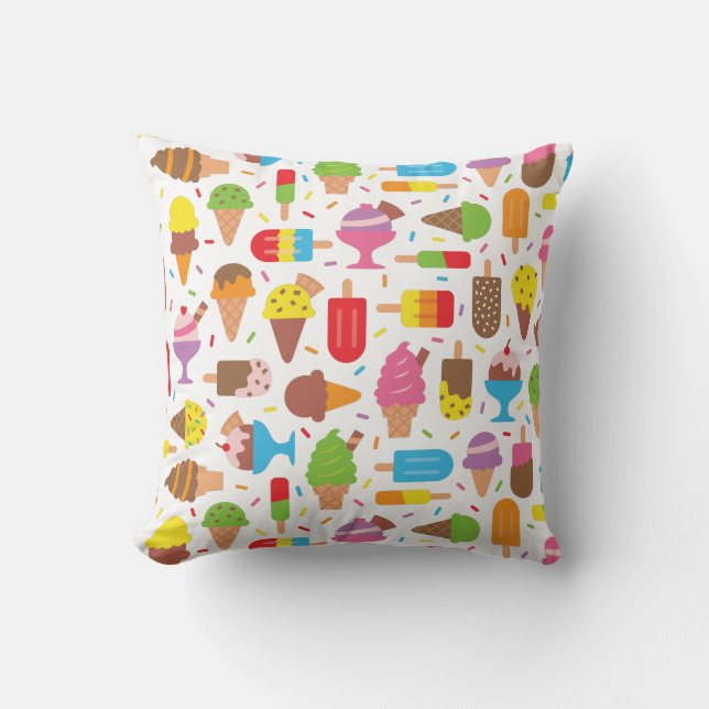 Ice Cream en Ice Lolly Patroon Meisjes Kamer Decor Kussen (Voorkant)
