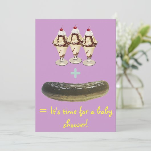 Ice Cream en Pickle Baby shower nodigen uit Kaart (Staand voorkant)