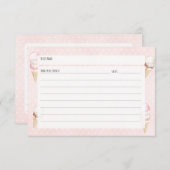 Ice Cream en Polka Dots Roze Recept Kaart (Voorkant / Achterkant)