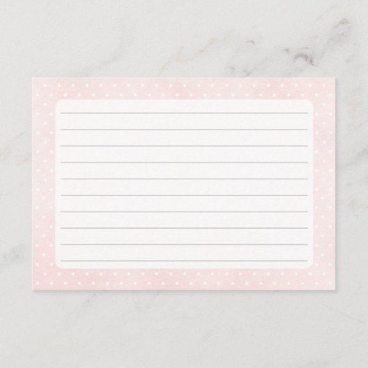 Ice Cream en Polka Dots Roze Recept Kaart (Achterkant)