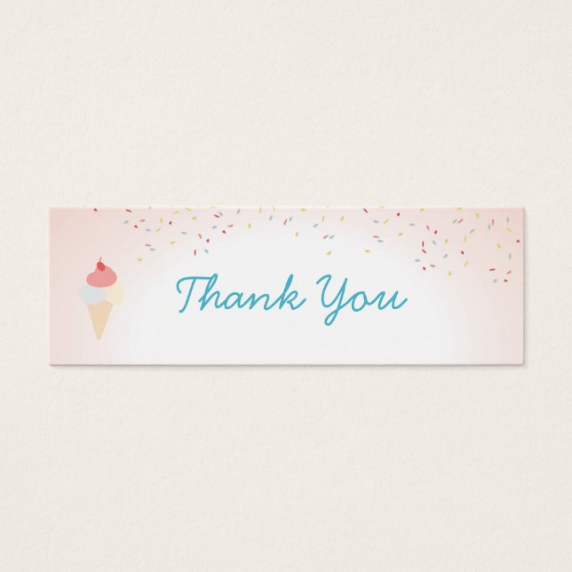 Ice Cream en Popsicle Zomerfeest Bedankt label Mini Visitekaartjes (Voorkant)