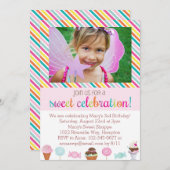 Ice Cream en Snoep Party Invitation Kaart (Voorkant / Achterkant)