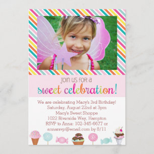 Ice Cream en Snoep Party Invitation Kaart
