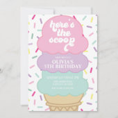 Ice Cream en Sprinkles Birthday Uitnodiging (Voorkant)