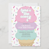 Ice Cream en Sprinkles Birthday Uitnodiging (Voorkant)