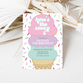 Ice Cream en Sprinkles Birthday Uitnodiging