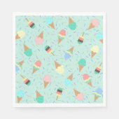 Ice Cream en Sprinkles Sweet Birthday Party Green Servet (Voorkant)