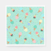 Ice Cream en Sprinkles Sweet Birthday Party Green Servet (Voorkant)