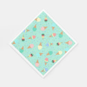 Ice Cream en Sprinkles Sweet Birthday Party Green Servet (Hoek)