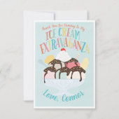 Ice Cream Extravaganza Verjaardagsfeest Dank u Kaart (Voorkant)