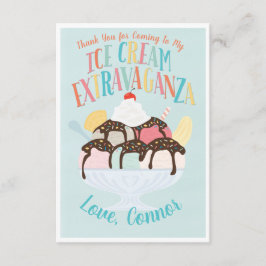 Ice Cream Extravaganza Verjaardagsfeest Dank u Kaart