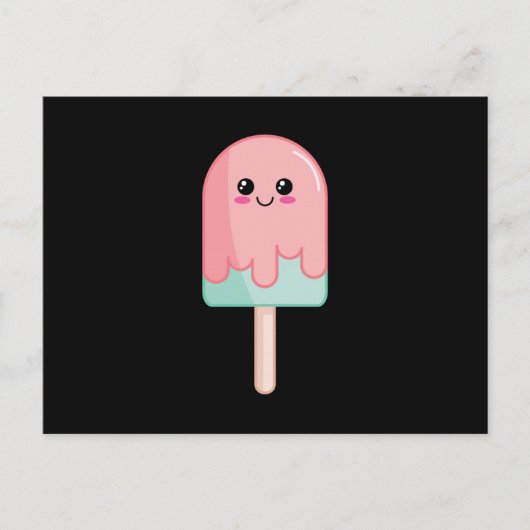 Ice Cream Face Kawaii Food Art Briefkaart (Voorkant)