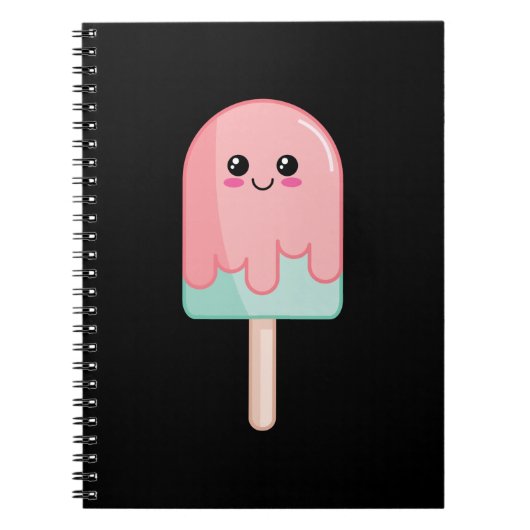 Ice Cream Face Kawaii Food Art Notitieboek (Voorkant)