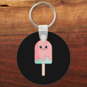 Ice Cream Face Kawaii Food Art Sleutelhanger (Voorkant)