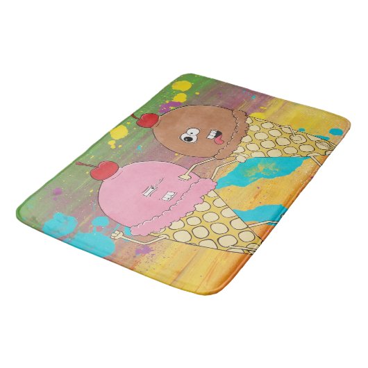 Ice Cream Fight Bath Mat (Gekanteld)