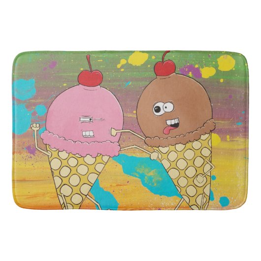 Ice Cream Fight Bath Mat (Voorkant)