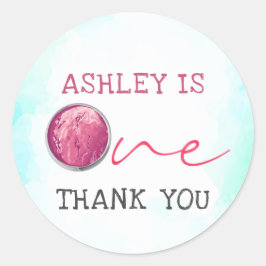 Ice Cream First Birthday Bedankt Ronde Sticker