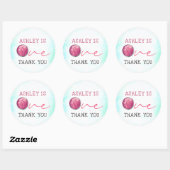 Ice Cream First Birthday Bedankt Ronde Sticker (Vel)