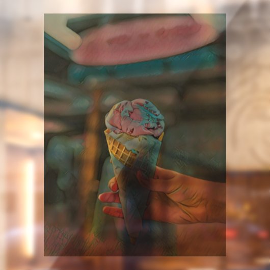 Ice cream flavor raamsticker (Vel 2)