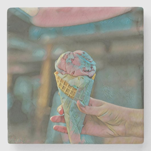 Ice cream flavor stenen onderzetter (Voorkant)