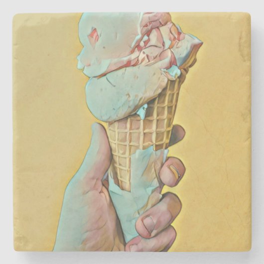 Ice cream flavor stenen onderzetter (Voorkant)