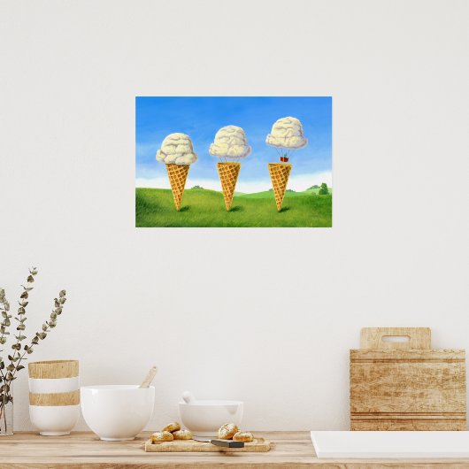 Ice Cream Float - Hete Luchtballon Grappig Schilde Poster (Keuken)
