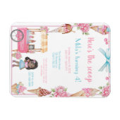 Ice Cream & Floral Verjaardag Uitnodiging Magneet (Horizontaal)