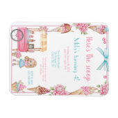 Ice Cream & Floral Verjaardag Uitnodiging Magneet (Horizontaal)