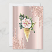 Ice cream Flower Roos Gold Sweets Baby shower Kaart (Achterkant)