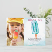 Ice Cream Foto Verjaardag Bedankkaart (Staand voorkant)