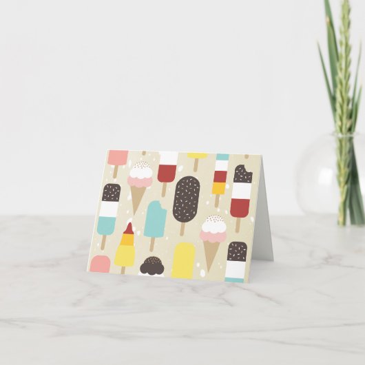 Ice Cream & Frozen Treats Bedankt Opmerking Kaart (Voorkant)