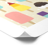 Ice Cream & Frozen verwerkt afdrukken Poster (Hoek)