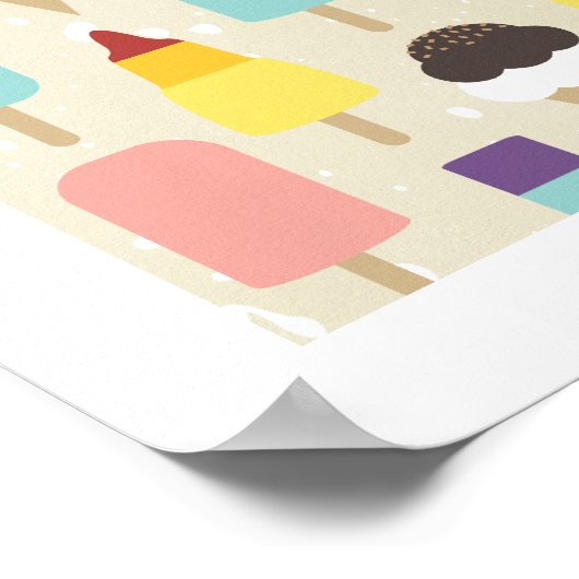 Ice Cream & Frozen verwerkt afdrukken Poster (Hoek)