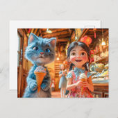 Ice Cream Fun op de Lantern Market Feestdagenkaart (Voorkant / Achterkant)