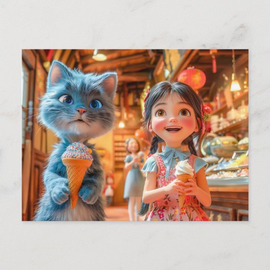 Ice Cream Fun op de Lantern Market Feestdagenkaart (Voorkant)