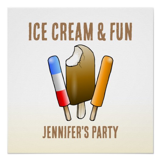 Ice Cream & Fun Verjaardag Perfect Poster (Voorkant)