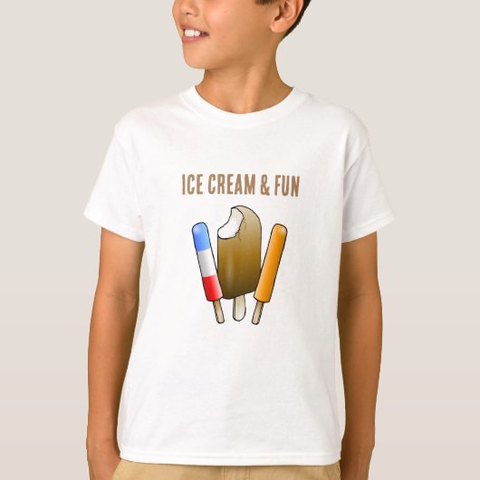 Ice Cream & Fun Verjaardag T-shirt (Voorkant)
