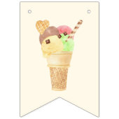 Ice Cream Gelukkige Verjaardag Bunting Banner (Eerste vlag)