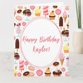 Ice Cream Gelukkige Verjaardag Meisjes Lief Schatt Kaart