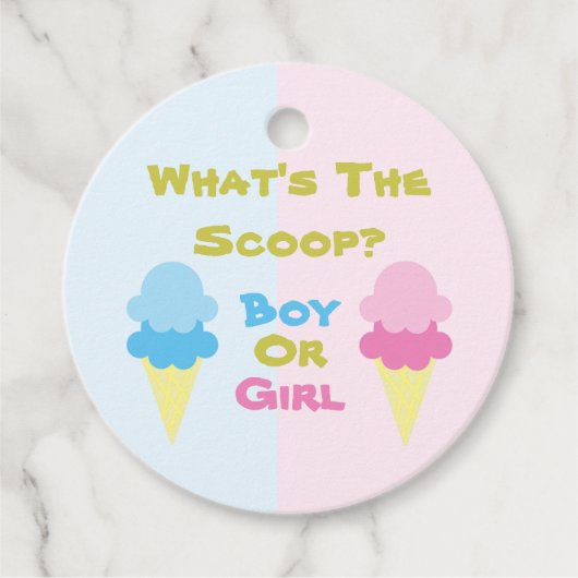 Ice Cream Gender onthullen Bedankjes Labels (Voorkant)