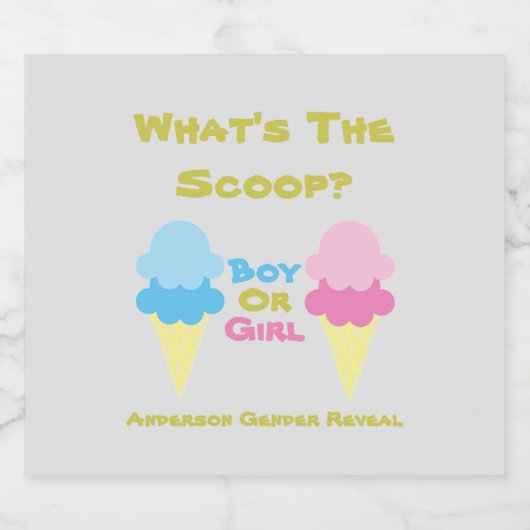 Ice Cream Gender onthullen Bier Etiket (Enkel label)