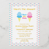 Ice Cream Gender onthullen Folie Uitnodiging (Voorkant)