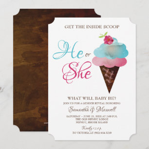 Ice Cream Gender onthullen Invite Kaart